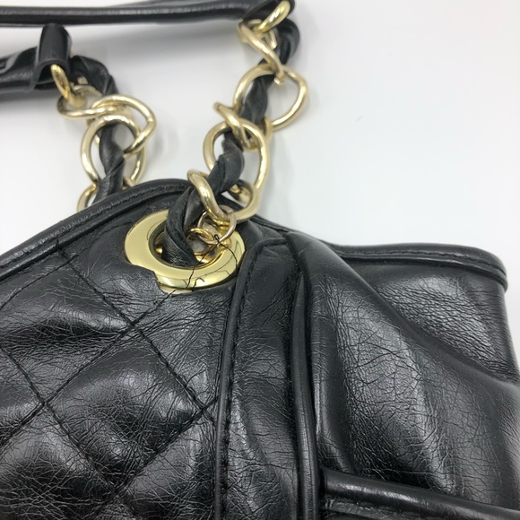 Marc Fisher Black Quilted Leather Hobo Bag - Picture 5 of 8